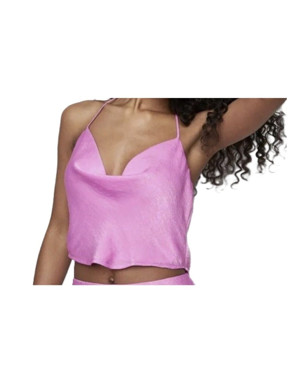 Wild Fable Satin Scarf Style Vibrant Purple Lounge Halter Top - Size Large 12/14